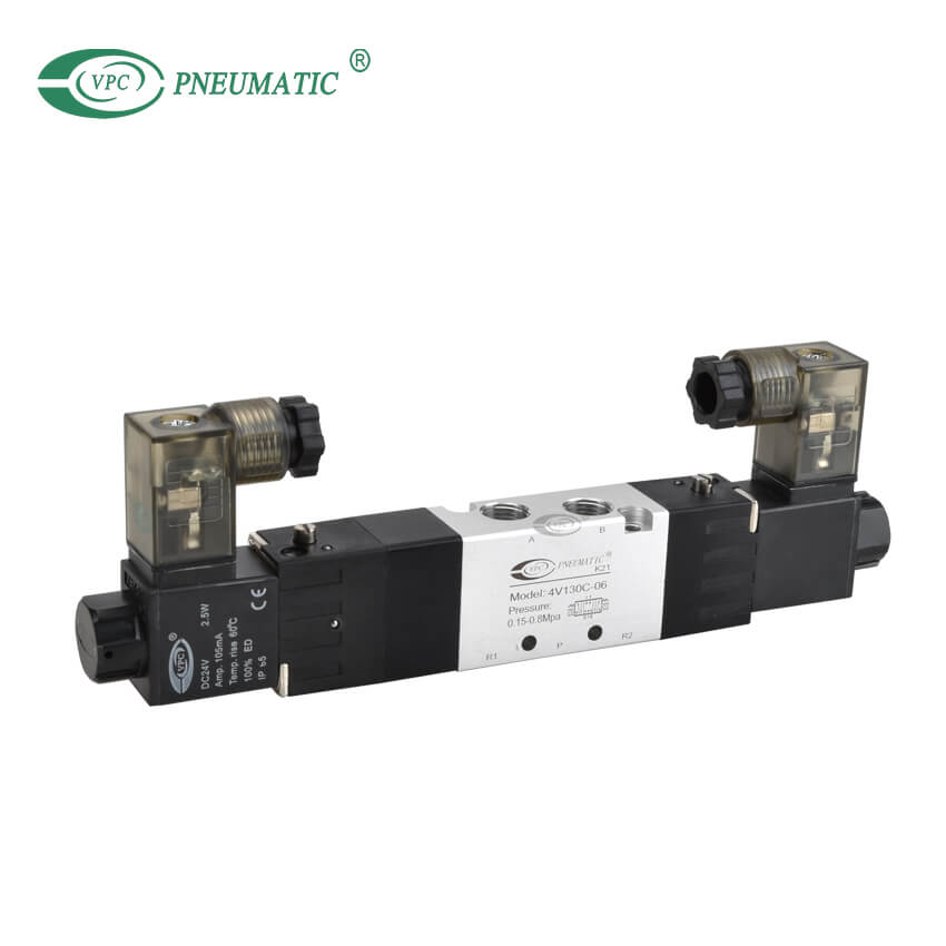 Électrovanne à fermeture centrale à 3 positions et 5 ports série 4V