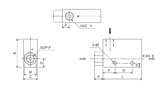 dimensions-pneumatique-vacuum-générateur