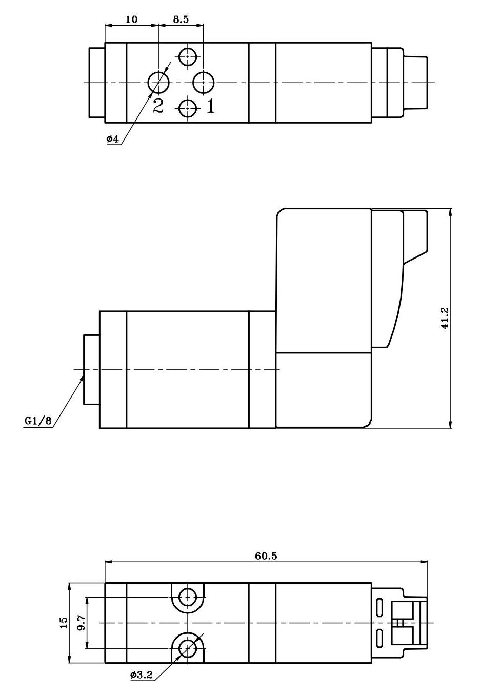 Schéma de l'électrovanne 3 voies