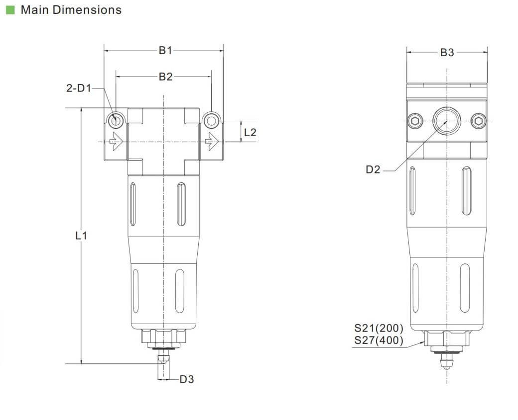 Schéma filtre pneumatique VF
