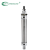Mini-vérin en acier inoxydable de la série MIC, double effet avec coussin, type à queue pivotante
