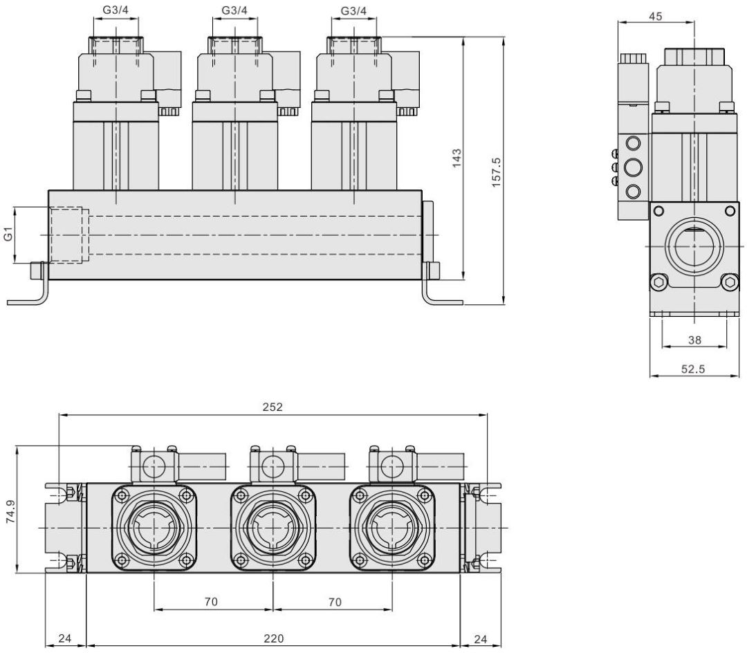 valve coaxiale pneumatique