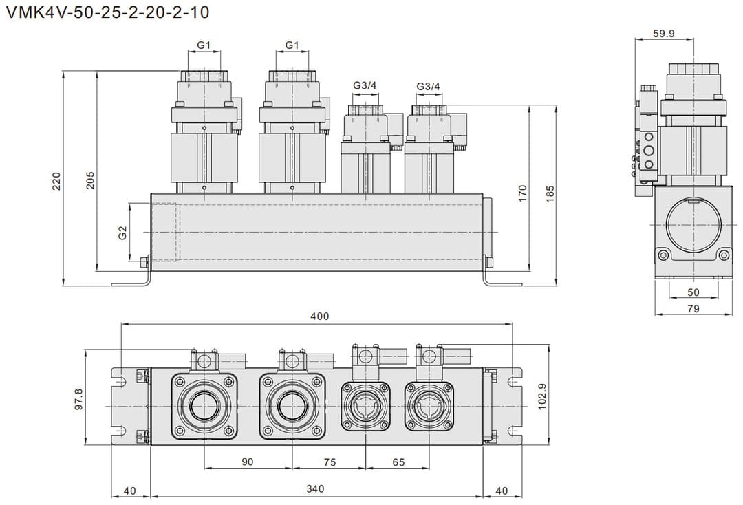 VMK coaxial valve (9) cx tec vannes