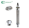 Mini-vérin en acier inoxydable de la série MIC, double effet avec coussin, type à queue pivotante