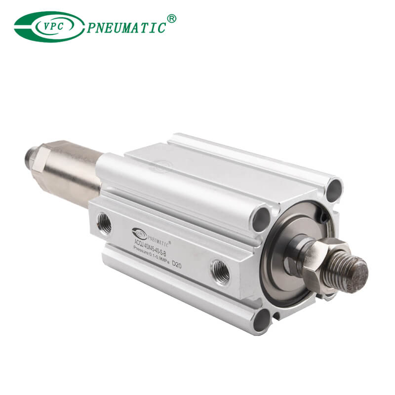 Cylindre compact série ACQJ, double tige avec course réglable