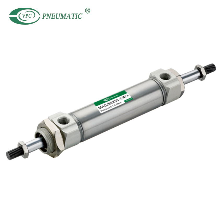 Mini-cylindre en acier inoxydable série MA, type à extrémité plate, gros alésage aux normes européennes