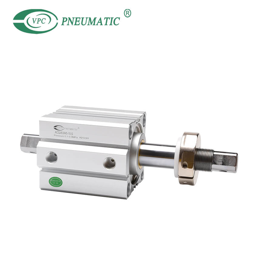 Cylindre compact série ACQJ, double tige avec course réglable