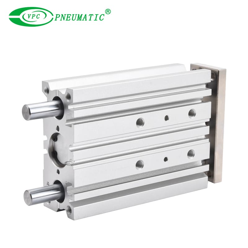 Série MGPL SHUNGING BOLLAGE portant trois cylindres pneumatiques guidés de tige
