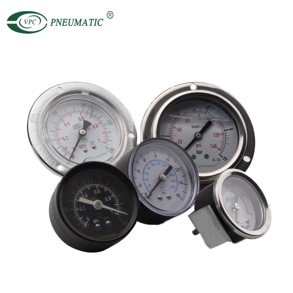 Manomètre de pression d'air en acier inoxydable durable et précis pour FRL
