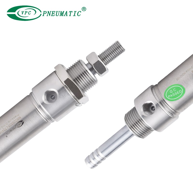 Mini-cylindre en acier inoxydable MAD, tige double à double action