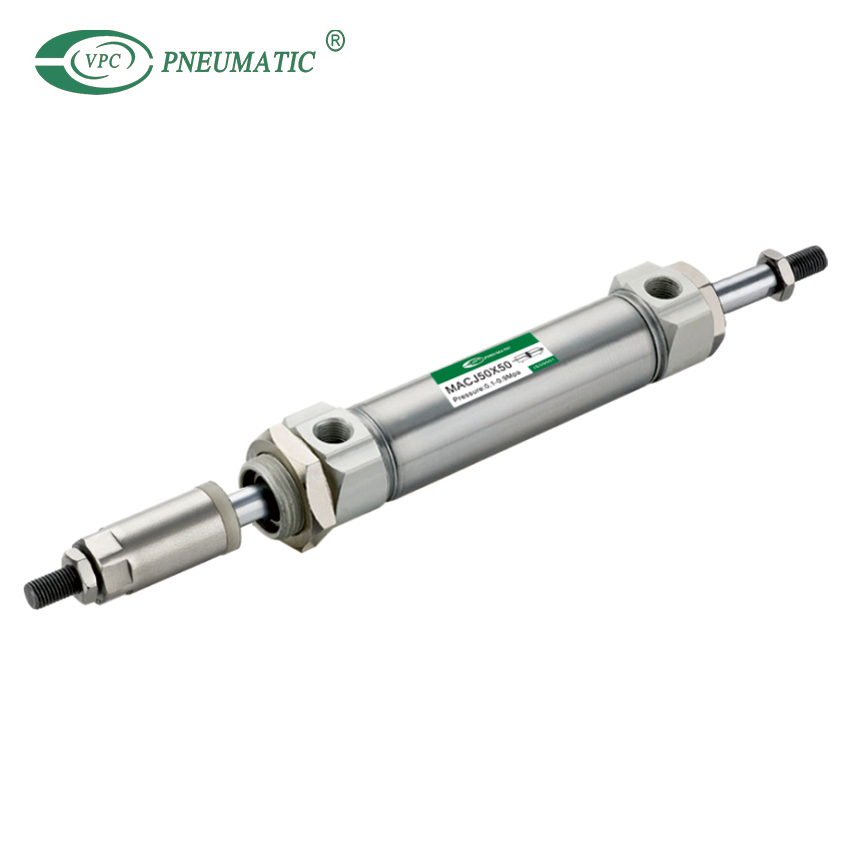 Mini-cylindre en acier inoxydable série MA, type à extrémité plate, gros alésage aux normes européennes