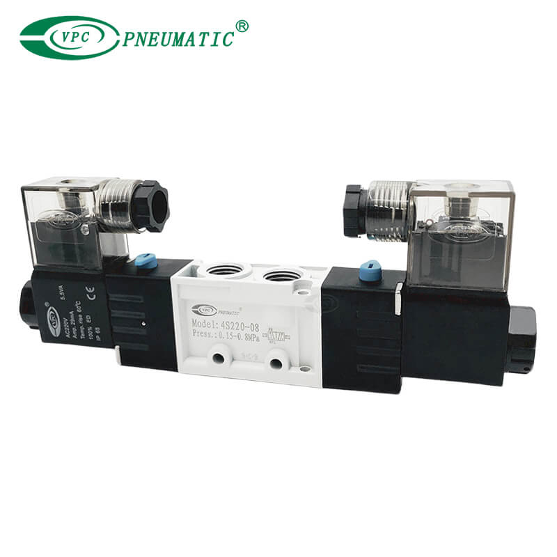 Électrovanne à double commande, série 4S, 2 positions, 5 ports