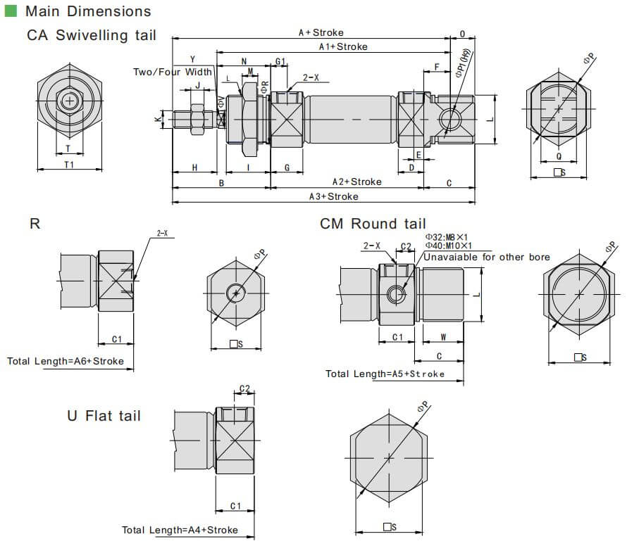 Cylindre ISO6432