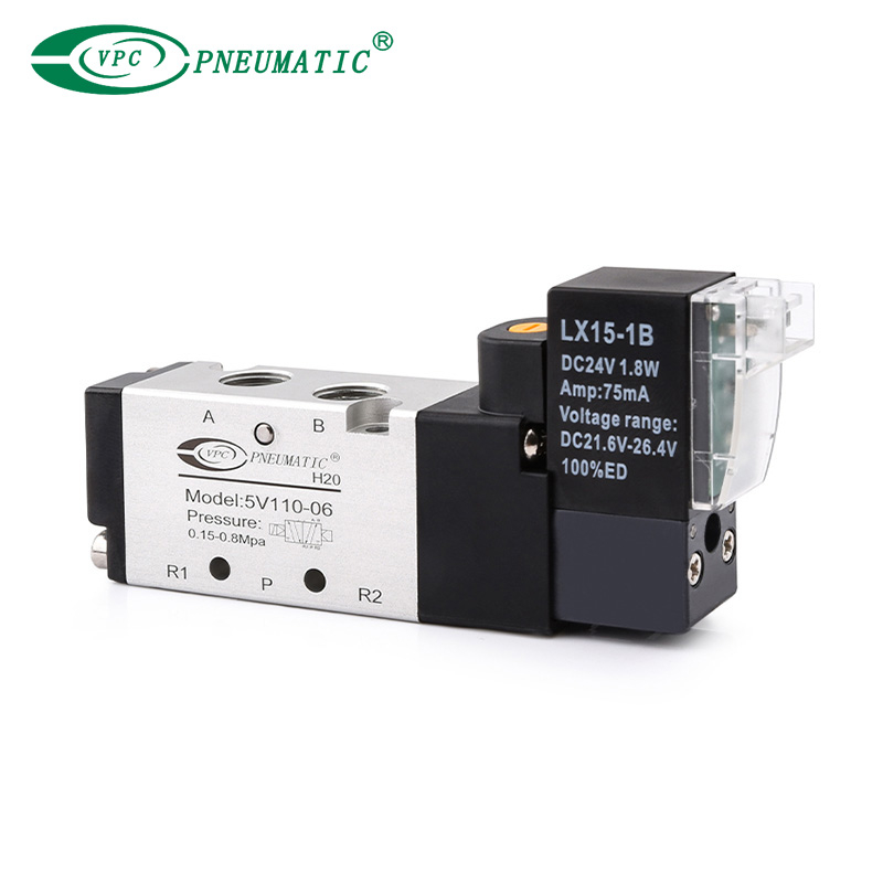 Électrovanne à commande unique à 2 positions et 5 ports série 5V100