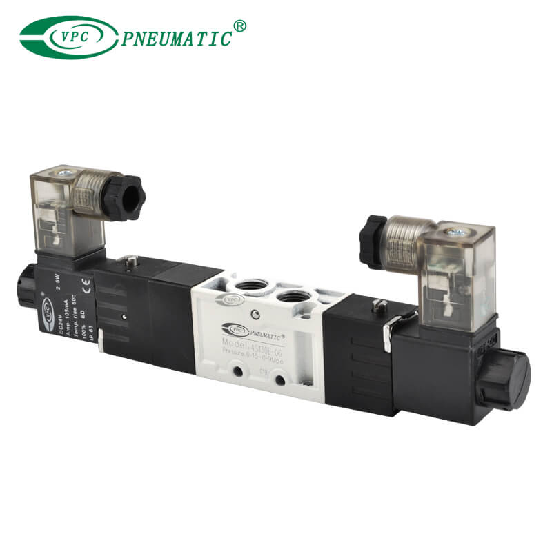 Électrovanne à double commande, série 4S, 3 positions, 5 ports