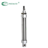 Mini-vérin en acier inoxydable de la série MIC, double effet avec coussin, type à queue pivotante