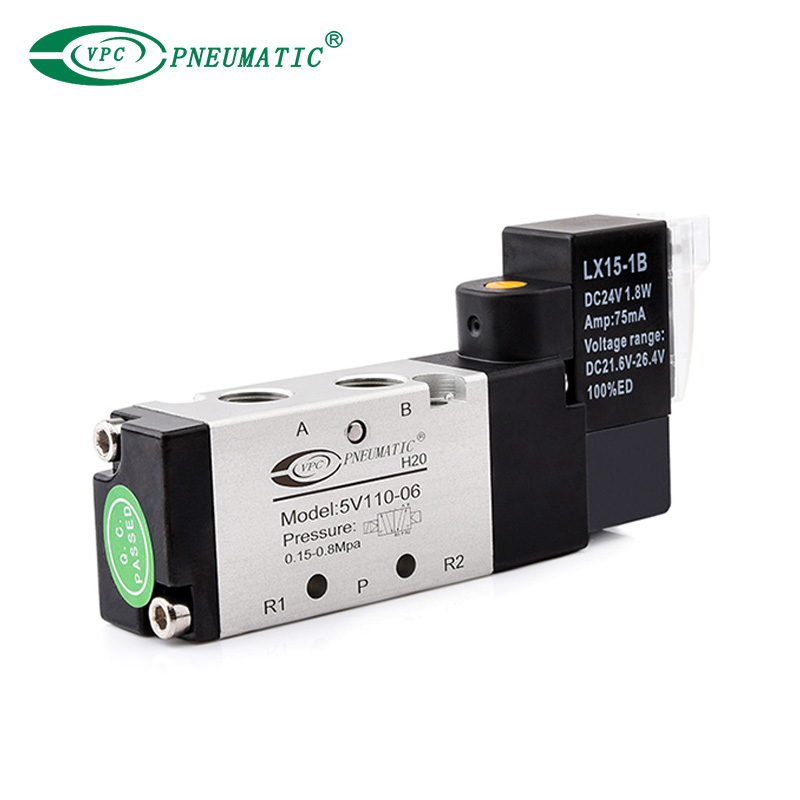 Électrovanne à commande unique à 2 positions et 5 ports série 5V100