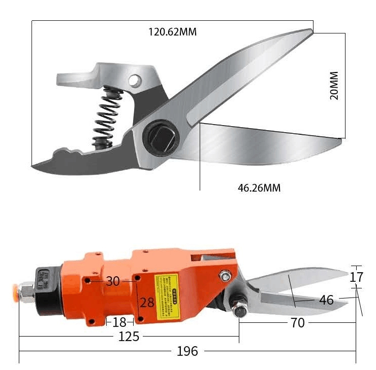 Outils de cisaillement de pince à air pour le cuivre de fer en plastique et les ciseaux pneumatiques de coupe de fil de bande d'oreille de masque 