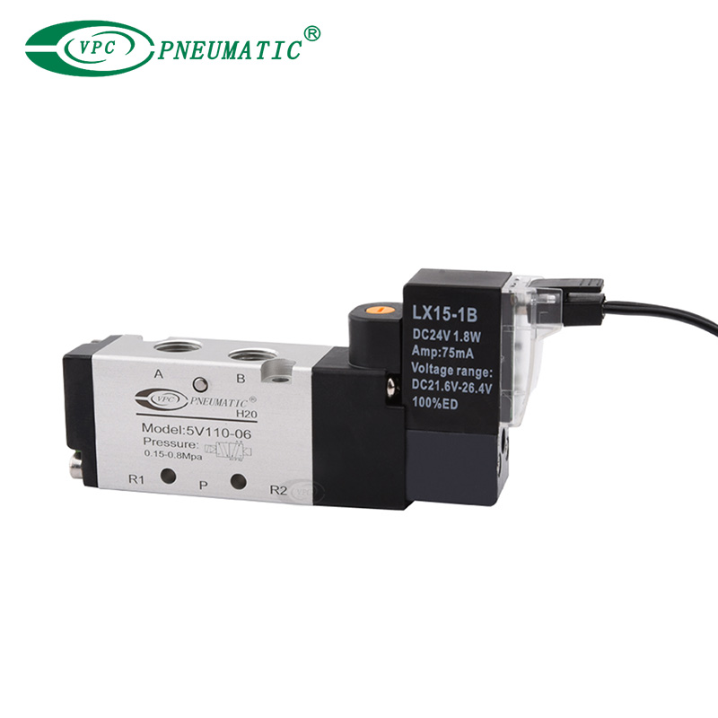 Électrovanne à commande unique à 2 positions et 5 ports série 5V100
