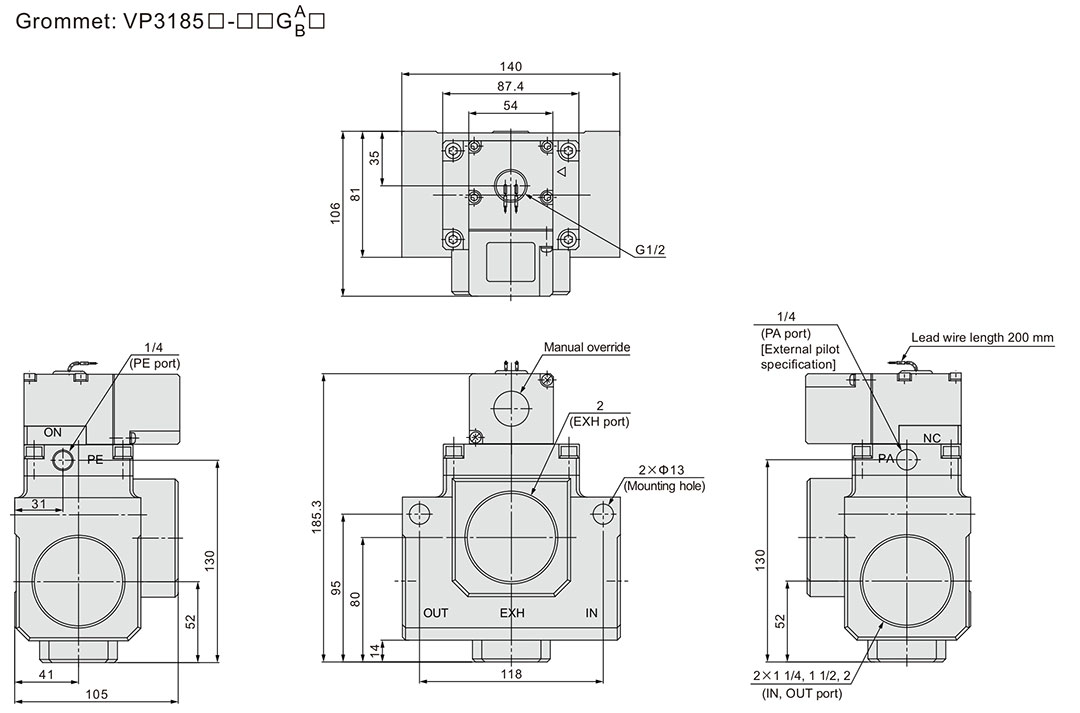 valve pneumatique à haut débit