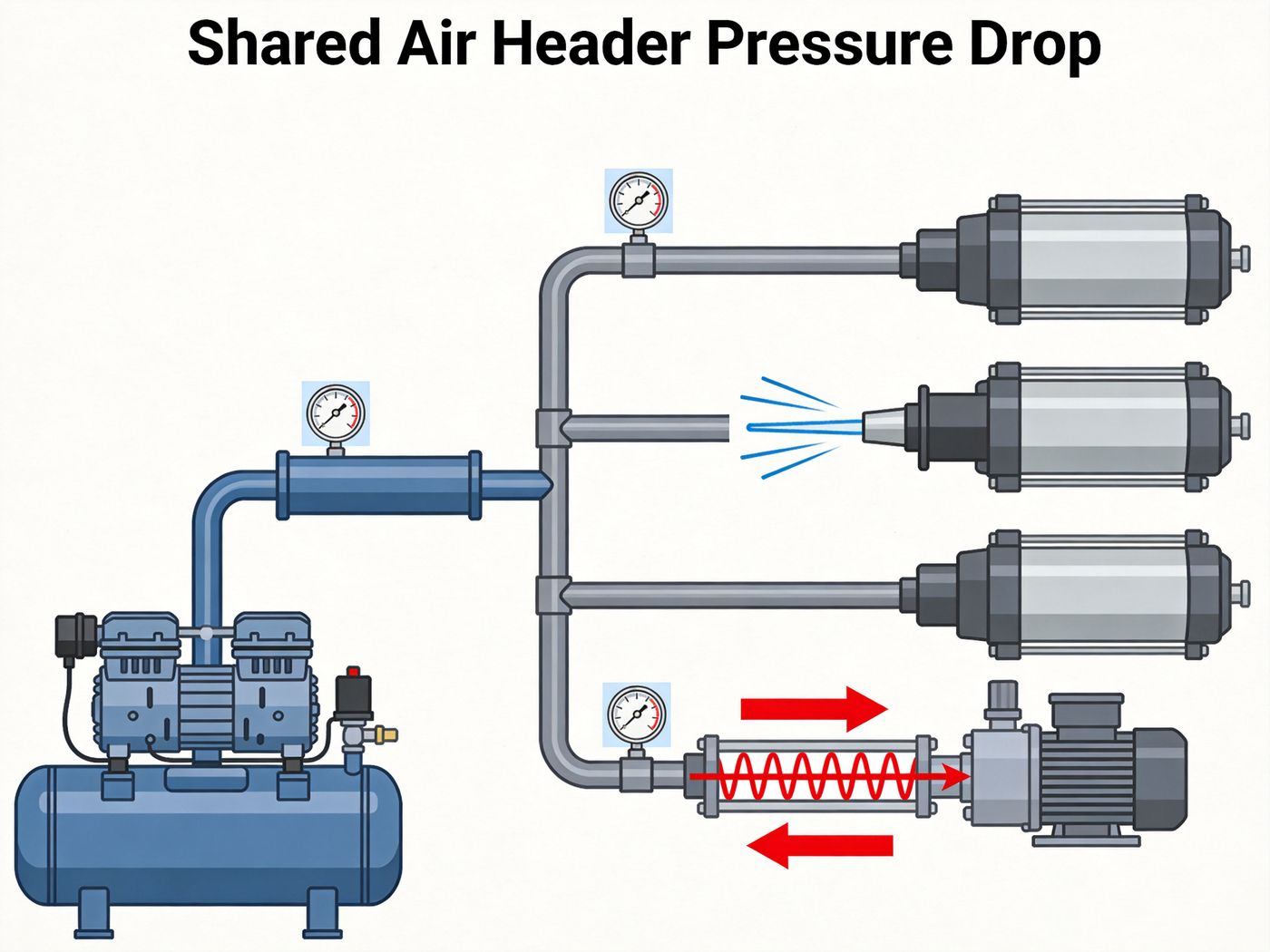 02-chute de pression dans le collecteur d'air partag&eacute;