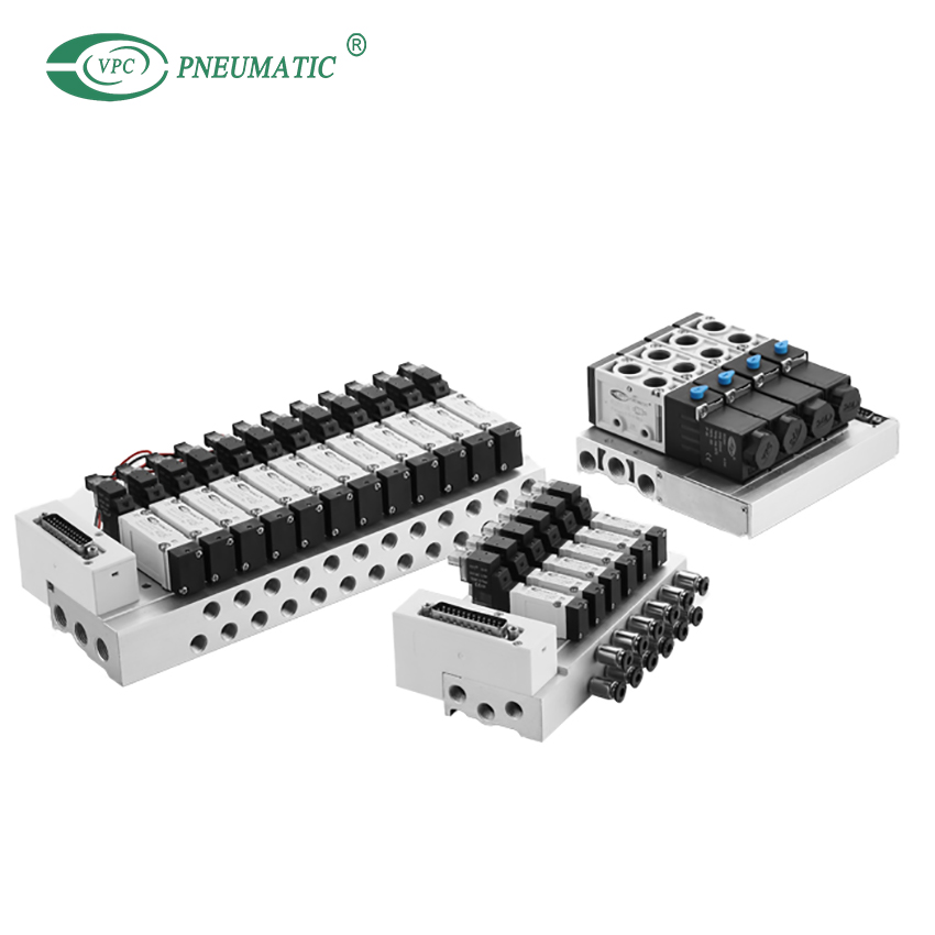 Vanne directionnelle 4v210-08 DC 24v 12v 5/2 voies collecteur d'électrovanne pneumatique à commande unique