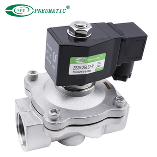 Série ZS en acier inoxydable 2/2 voies d'électrovanne ouverte normale